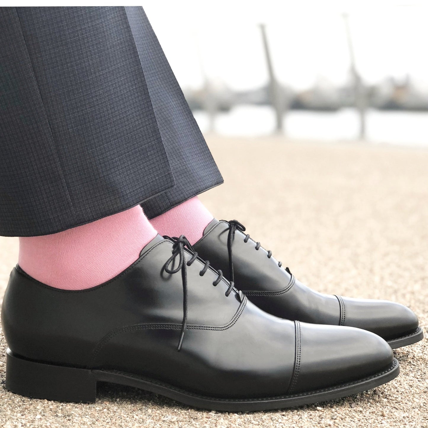 Solid Color Crew Cotton Dress Socks