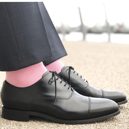 Solid Color Crew Cotton Dress Socks - Light Pink Solid Color Crew Cotton Dress Socks - Light Pink