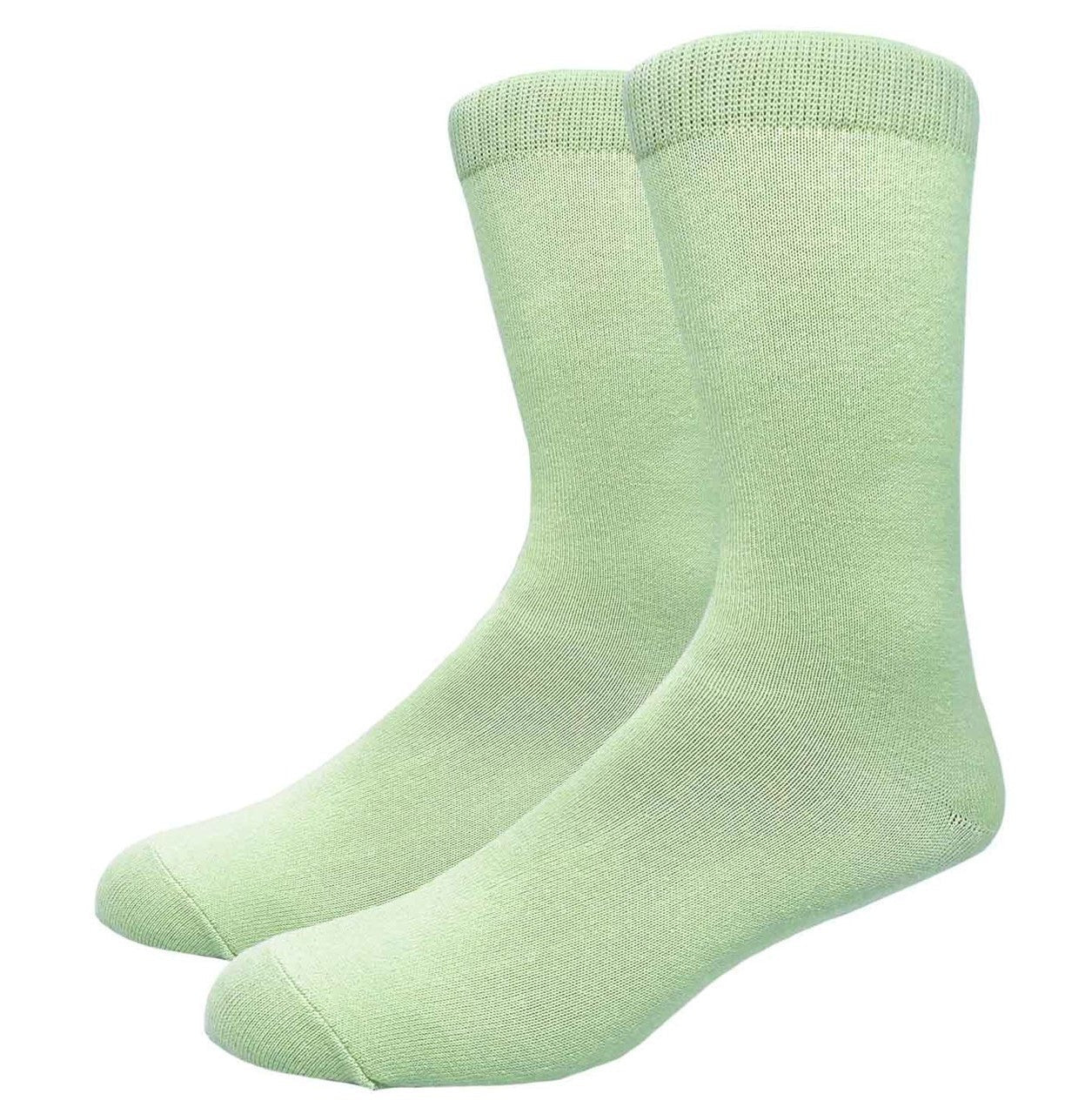Solid Color Crew Cotton Dress Socks - Mint Solid Color Crew Cotton Dress Socks - Mint