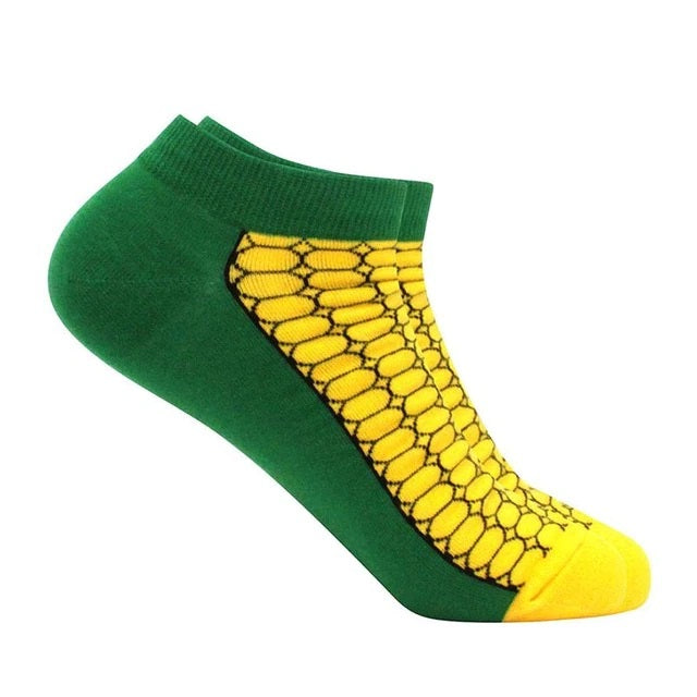 Corn of the Cob Ankle Socks from the Sock Panda (Adult Large)