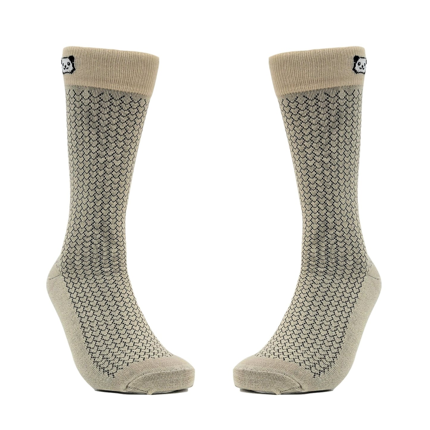 Stylish Khaki with Black Patterned Socks from the Sock Panda (Two Sizes)