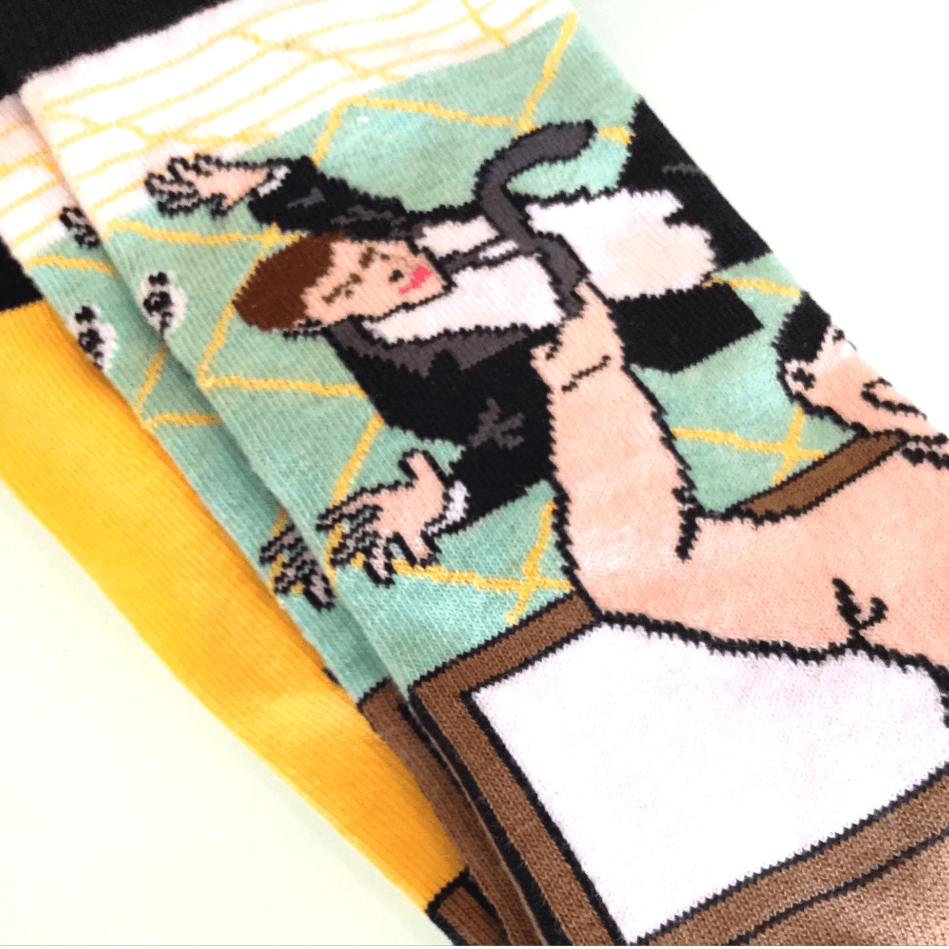 Sumo Man Tossing Business Office Man from Cubicle Socks - Sock Panda