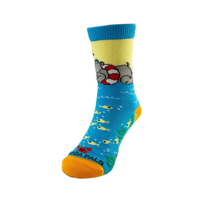 Swimming Hippos Socks from the Sock Panda (Ages 3 - 7)