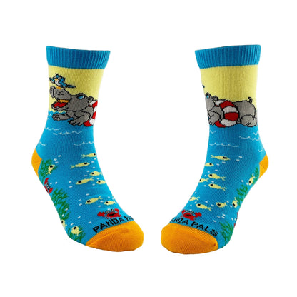 Swimming Hippos Socks from the Sock Panda (Ages 3 - 7)
