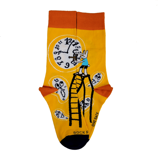 The Matrix Dali­ Bunny Rabbit Time Socks from the Sock Panda (Adult Small - Shoe Sizes 2 - 5)