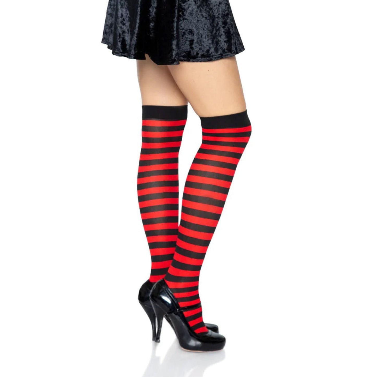 Thin Striped Patterned Socks (Thigh High)