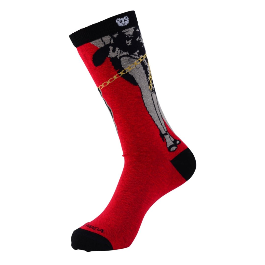 Tiger of a Leash Sock from the Sock Panda (Adult Medium - Women's Shoe Sizes 5 - 10)