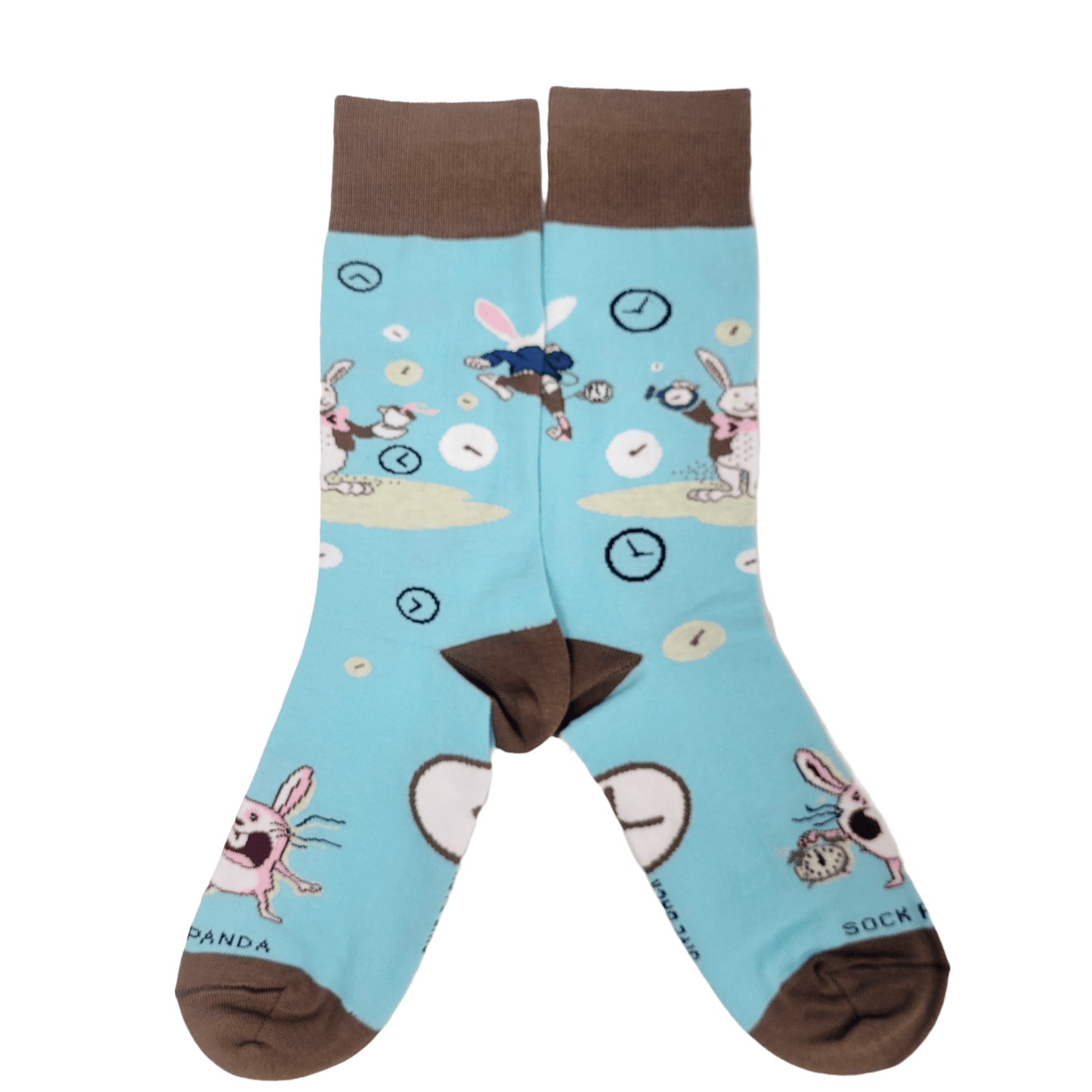 Time Bunny Rabbit Socks from the Sock Panda (Adult Large - Men's Shoe Sizes 8 - 12)