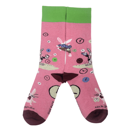 Time Bunny Rabbit Socks from the Sock Panda (Adult Medium - Women's Shoe Sizes 5 - 10)