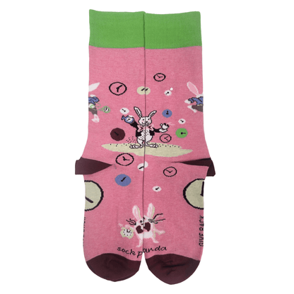 Time Bunny Rabbit Socks from the Sock Panda (Adult Medium - Women's Shoe Sizes 5 - 10)