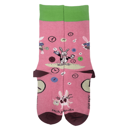 Time Bunny Rabbit Socks from the Sock Panda (Adult Medium - Women's Shoe Sizes 5 - 10)