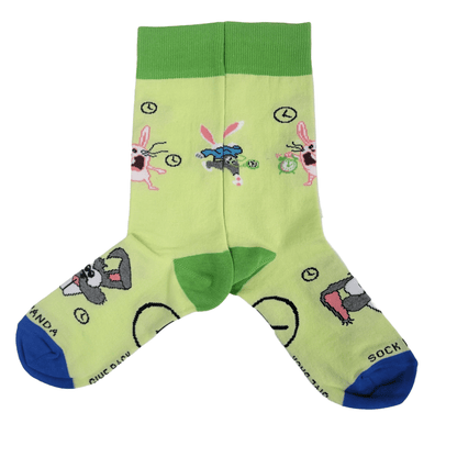 Time Bunny Rabbit Socks from the Sock Panda (Adult Small - Shoe Sizes 2 - 5)