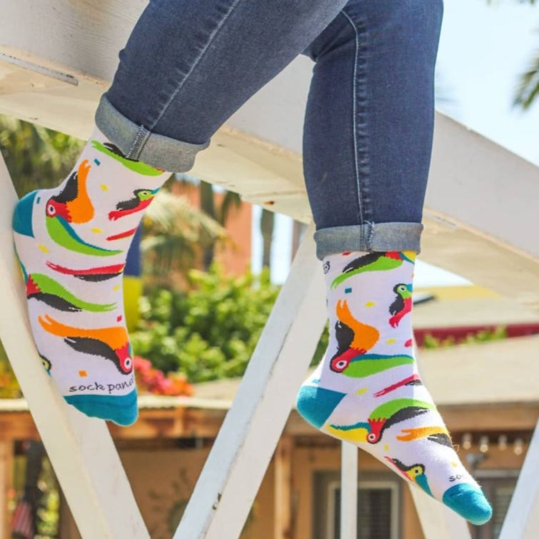 Colorful Toucan Pattern Socks for Tweens