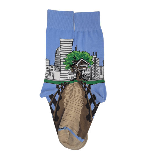 Treehouse in the City Socks from the Sock Panda (Adult Large - Men's Shoe Sizes 8 - 12)