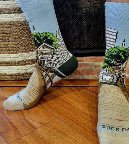 Treehouse in the City Socks from the Sock Panda (Adult Small - Shoe Sizes 2 - 5)