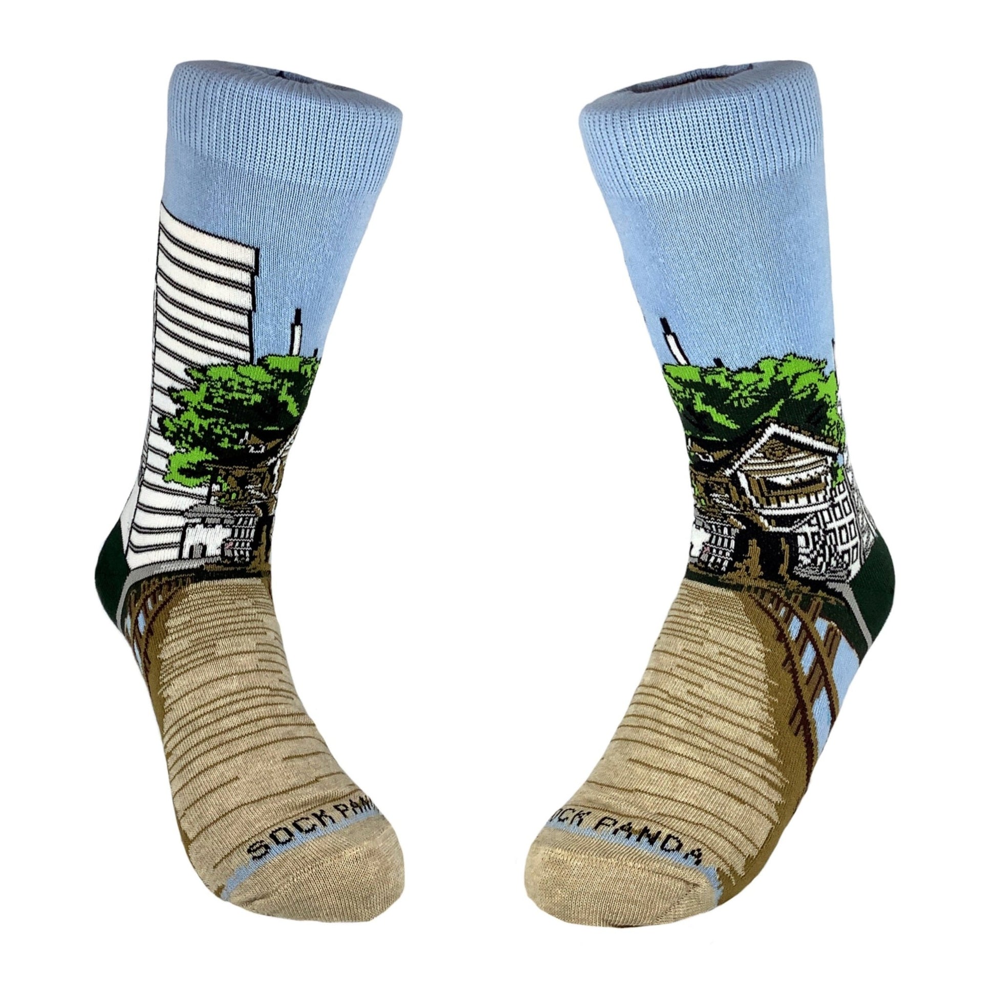 Treehouse in the City Socks from the Sock Panda (Adult Small - Shoe Sizes 2 - 5)
