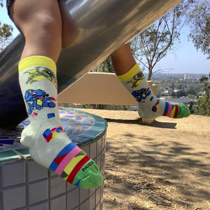 Trio Playful Baby Dinosaurs Socks (Ages 3 - 7) from the Sock Panda