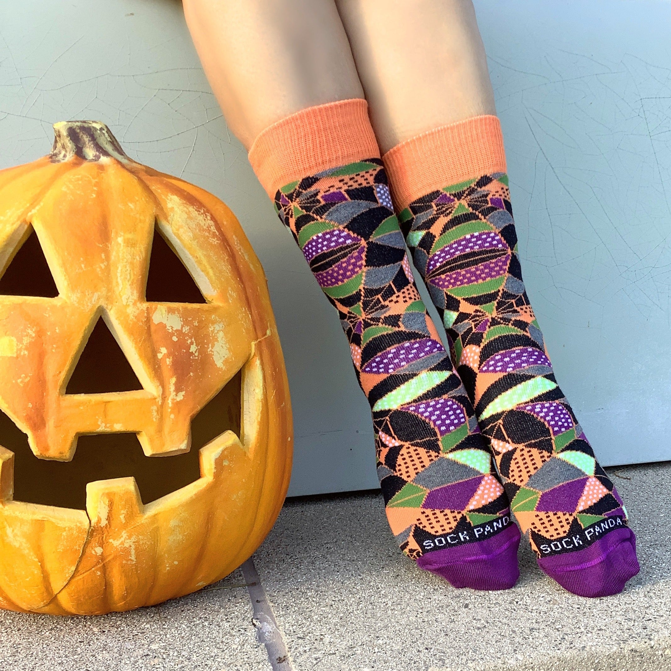 Colorful Spiderweb Pattern Socks from the Sock Panda (Adult Small)
