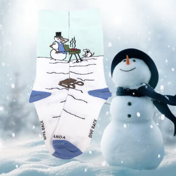 Snowman BBQ Chef Socks (Adult Small)
