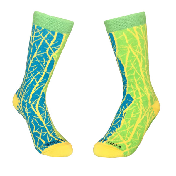 Colorful Branch Patterned Socks (Adult Small)