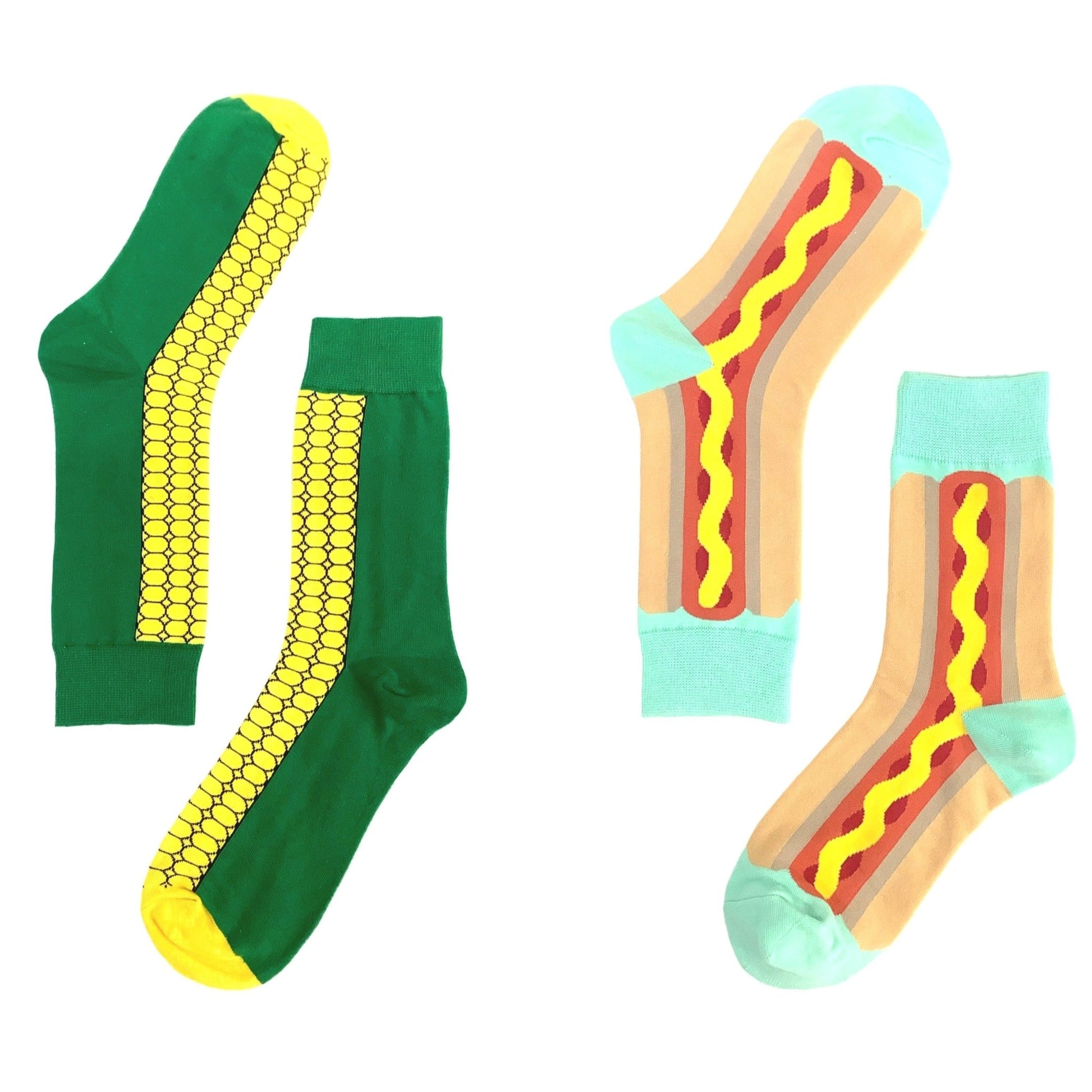 Two Pack of Outdoor Grill Picnic (Hot Dog and Corn on the Cob) Socks from the Sock Panda