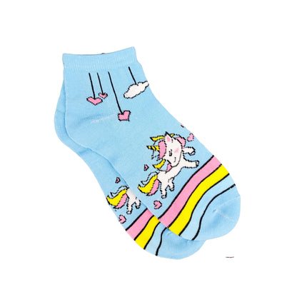 Unicorn Ankle Rainbow Socks (Adult Medium - Women's Shoe Sizes 5 - 10)