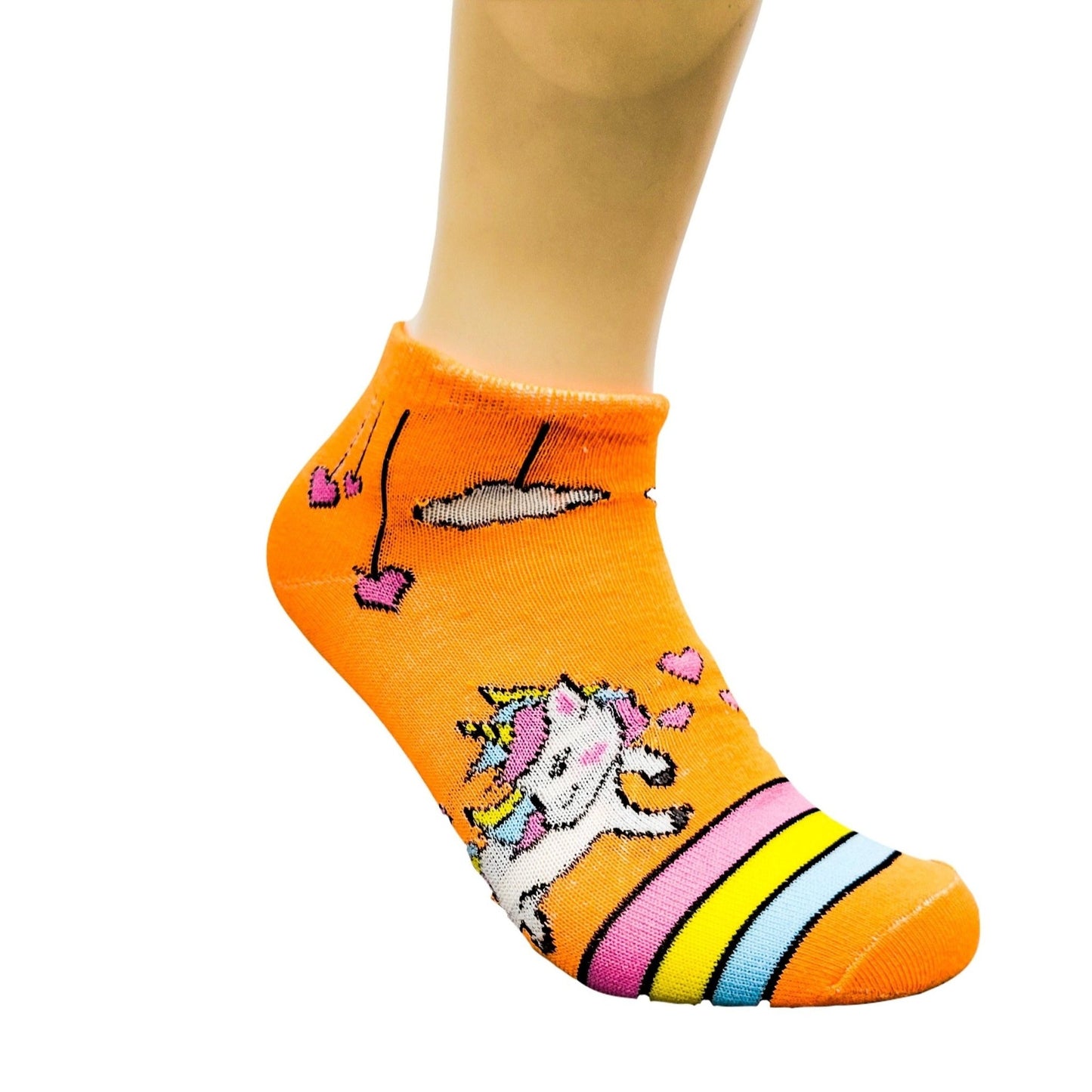 Unicorn Ankle Rainbow Socks (Adult Medium - Women's Shoe Sizes 5 - 10)