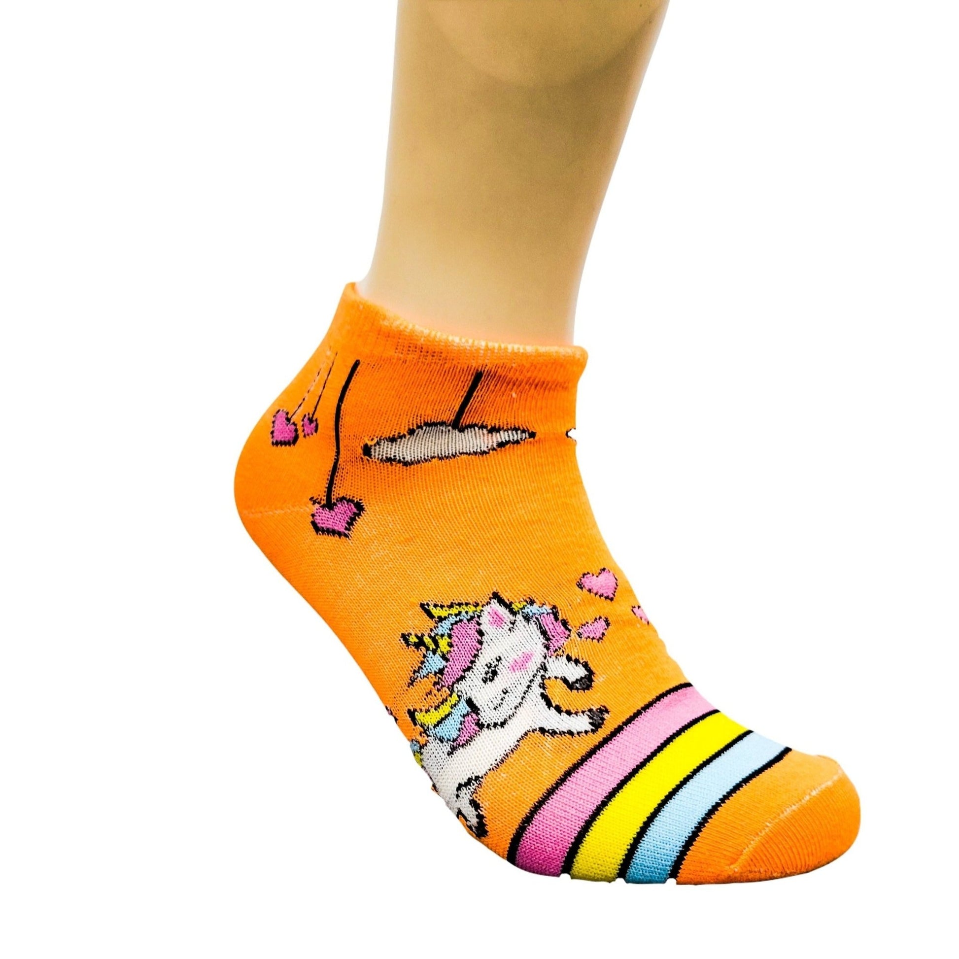 Unicorn Ankle Rainbow Socks (Adult Medium - Women's Shoe Sizes 5 - 10)