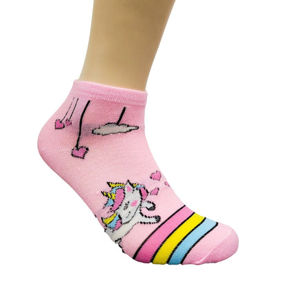 Unicorn Ankle Rainbow Socks (Adult Medium - Women's Shoe Sizes 5 - 10)
