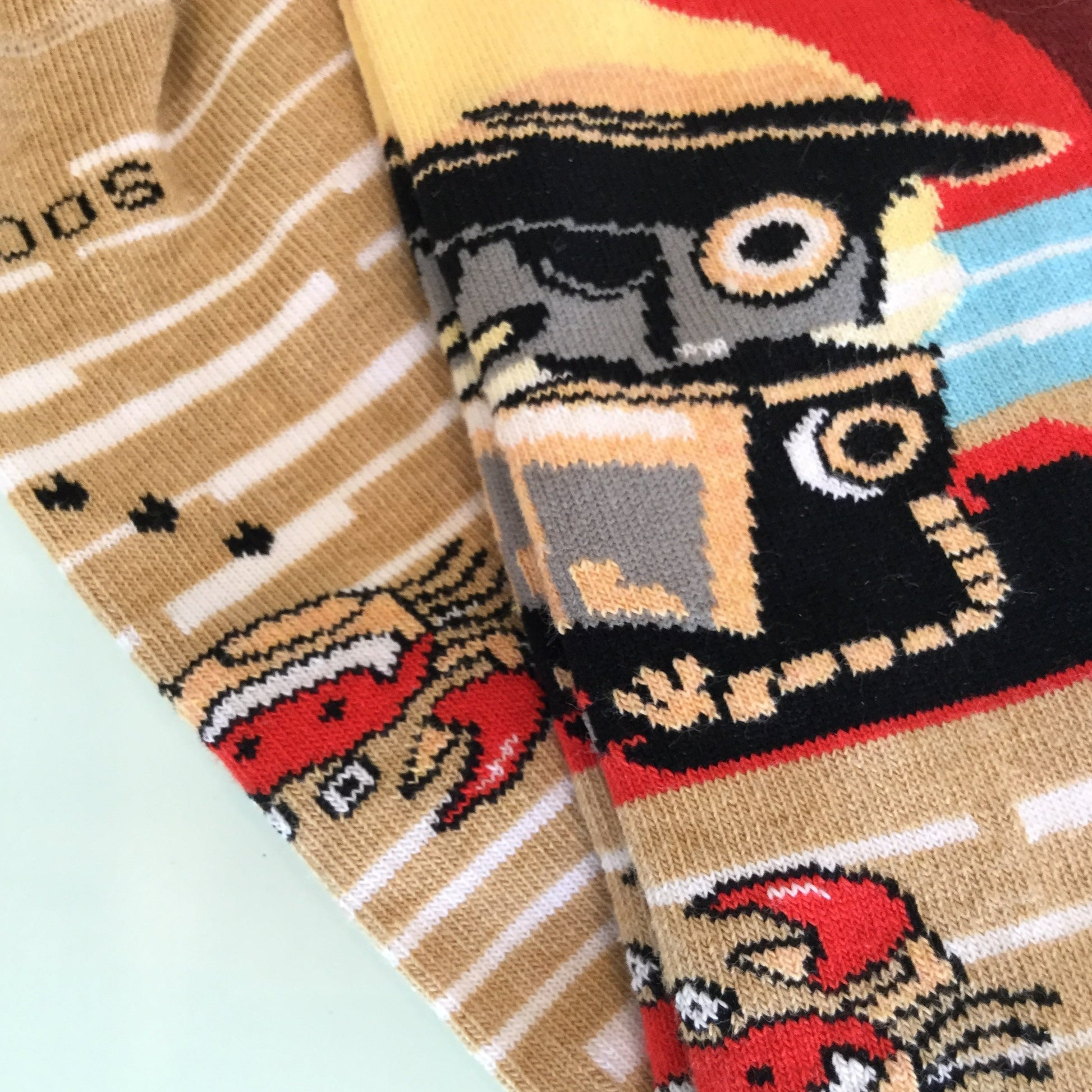 Vacationing Robot on the Beach Socks from the Sock Panda