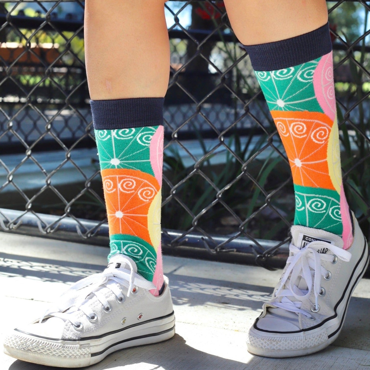 Vibrant Citrus Pattern Socks from the Sock Panda