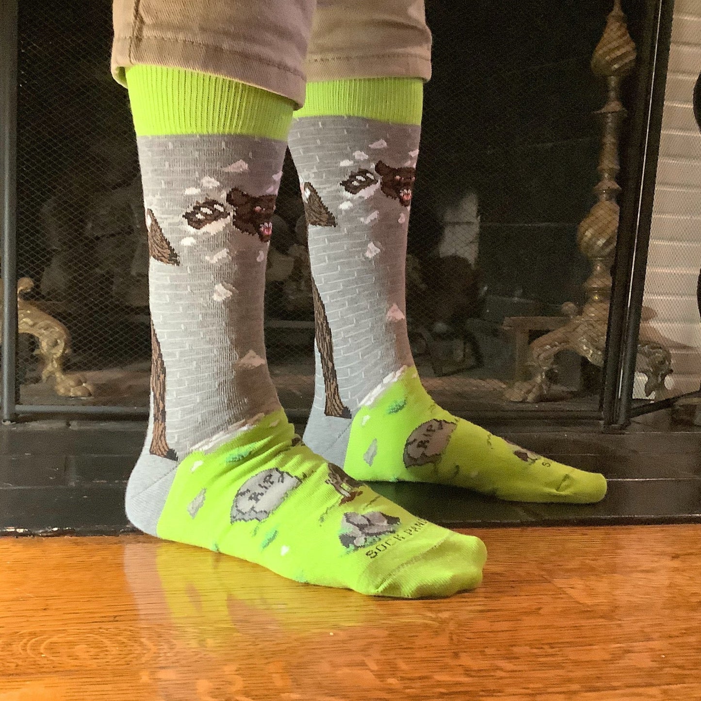 Werewolf Breaking Through a Wall Socks from the Sock Panda (Adult Large - Men's Shoe Sizes 8 - 12)