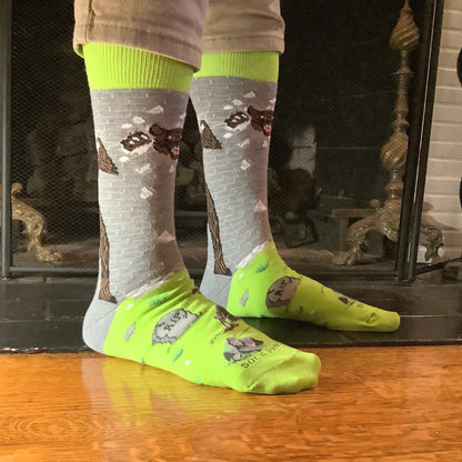 Werewolf Breaking Through a Wall Socks from the Sock Panda (Adult Large - Men's Shoe Sizes 8 - 12)