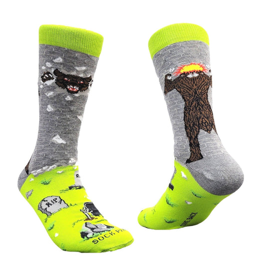 Werewolf Breaking Through a Wall Socks from the Sock Panda (Adult Large - Men's Shoe Sizes 8 - 12)
