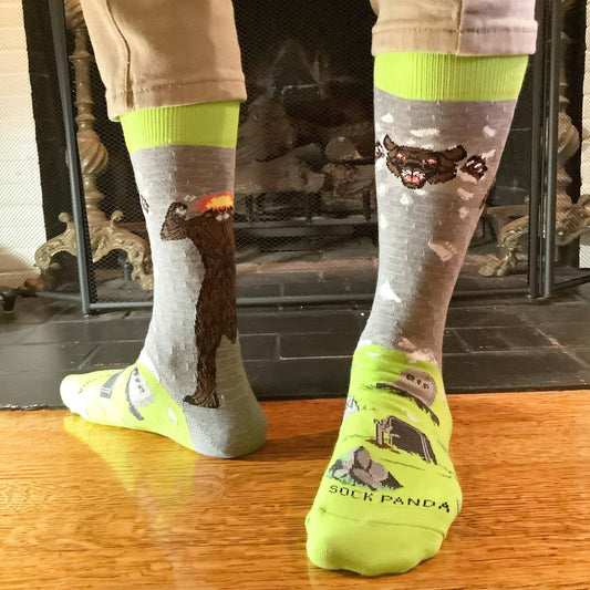 Werewolf Breaking Through a Wall Socks from the Sock Panda (Adult Large - Men's Shoe Sizes 8 - 12)