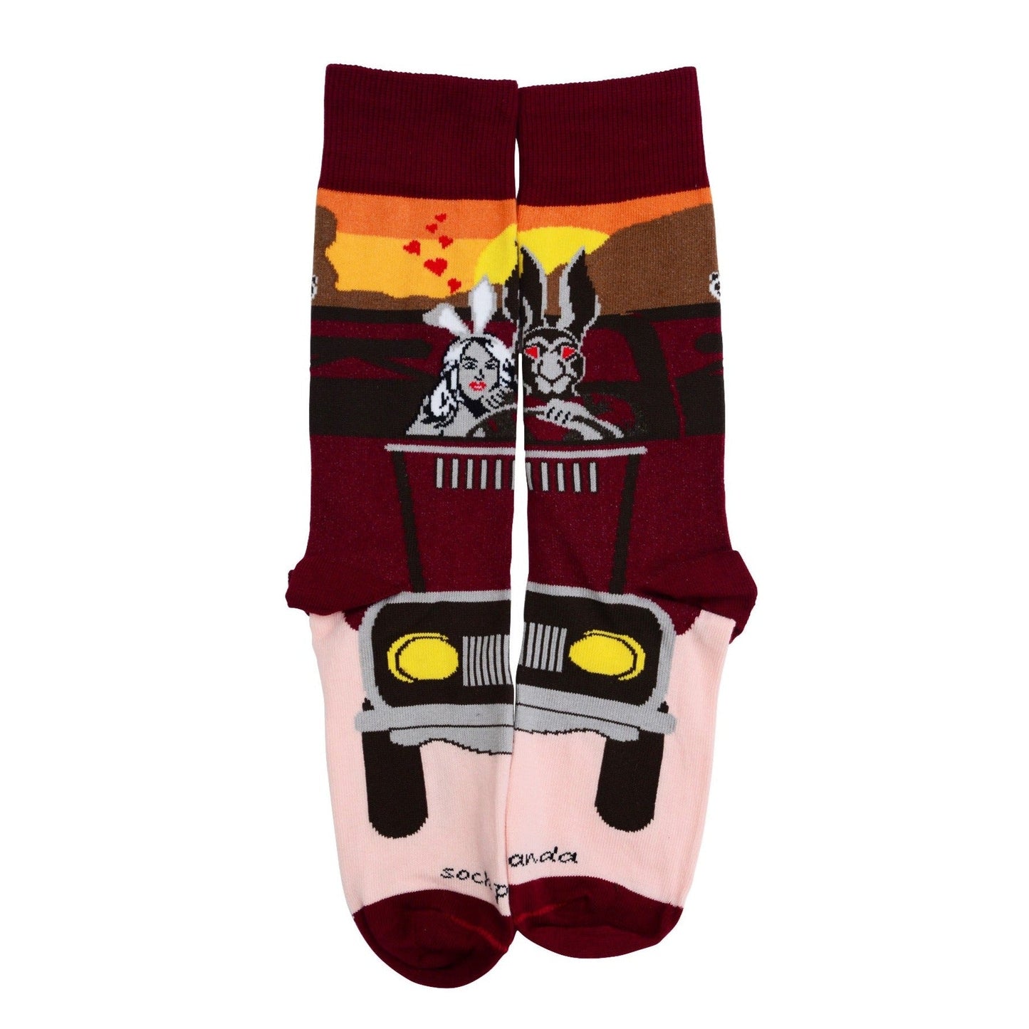 Wild Love Rabbits Socks (Adult Medium - Women's Shoe Sizes 5 - 10)