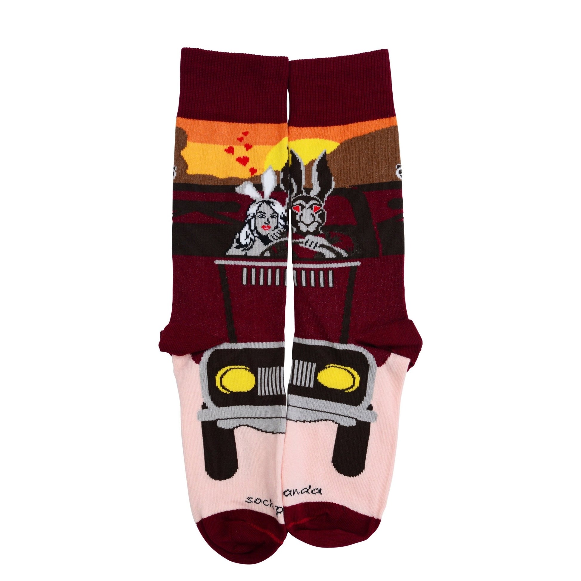 Wild Love Rabbits Socks from the Sock Panda (Adult Large - Men's Shoe Sizes 8 - 12)