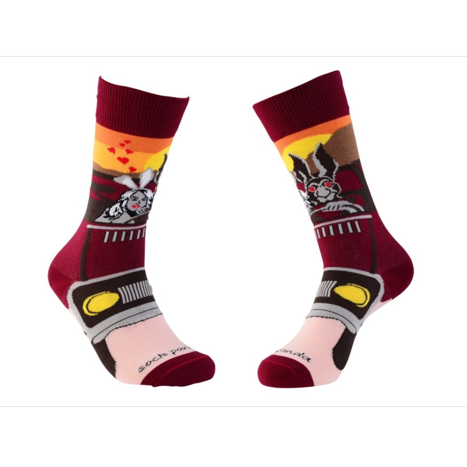 Wild Love Rabbits Socks from the Sock Panda (Adult Large - Men's Shoe Sizes 8 - 12)