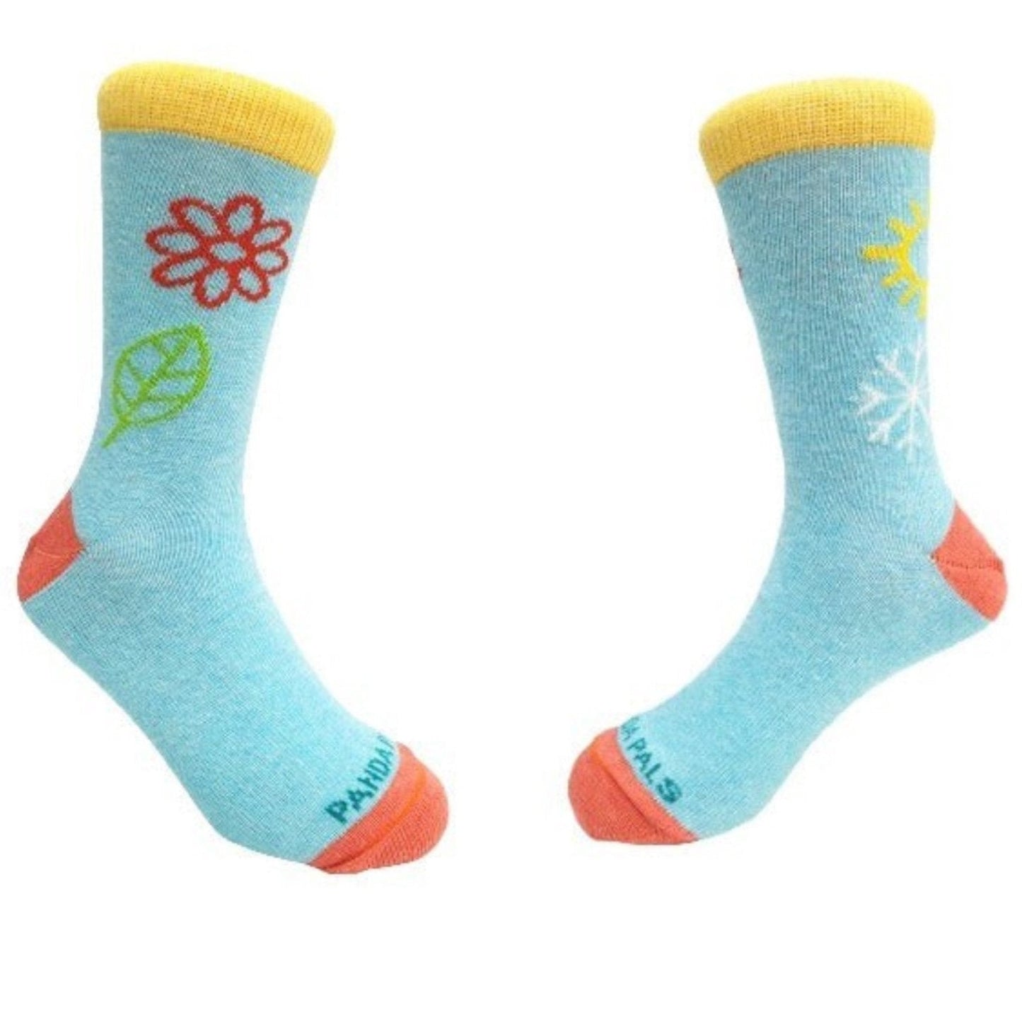 Winter Blossom Kids Socks (Ages 3 - 7) - Denim or Light Blue