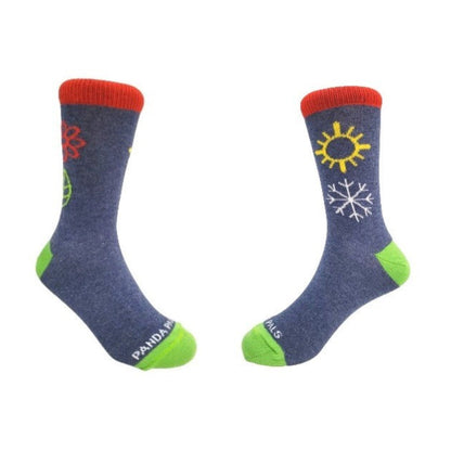 Winter Blossom Kids Socks (Ages 3 - 7) - Denim or Light Blue