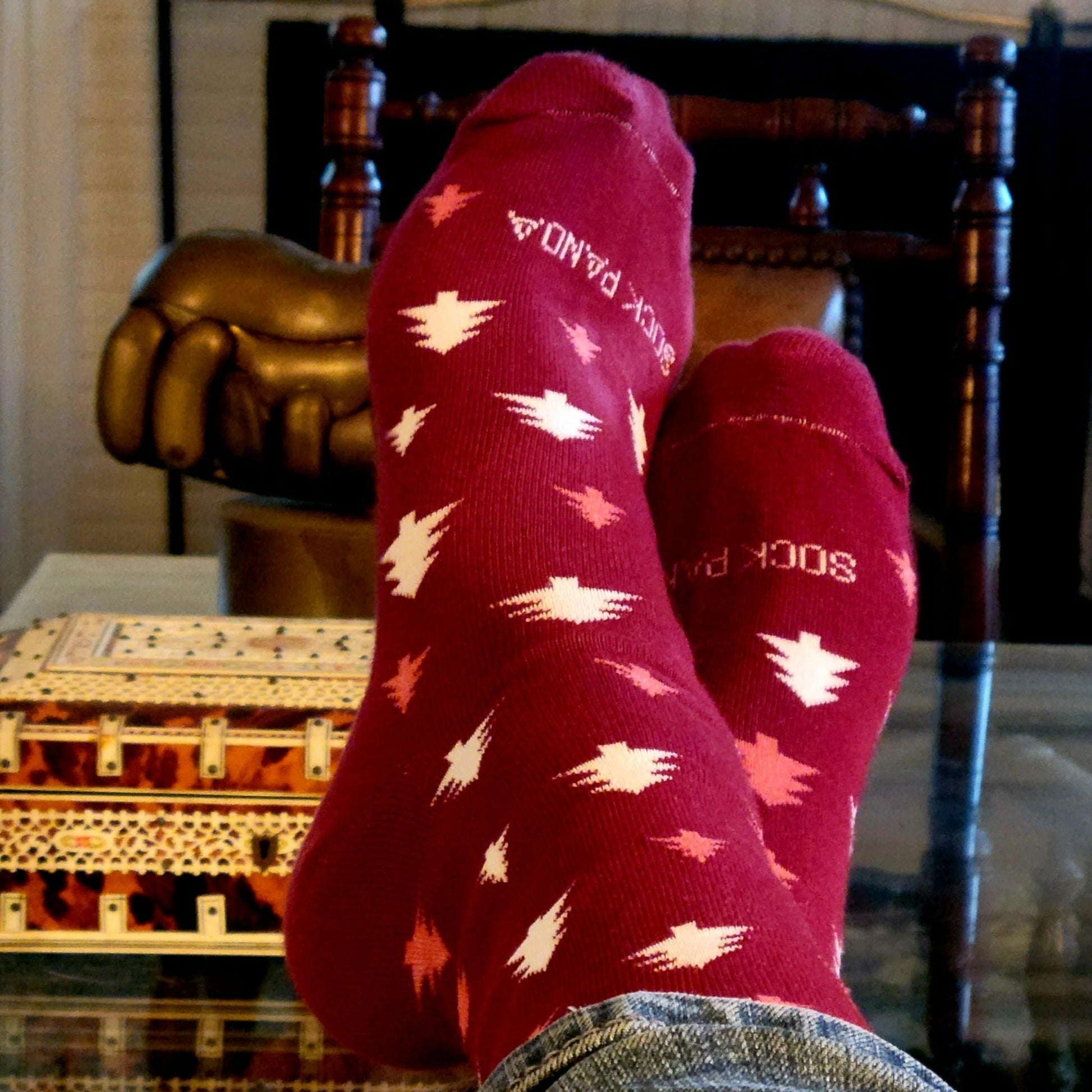 Winter Holiday Tree Patterned Socks from the Sock Panda