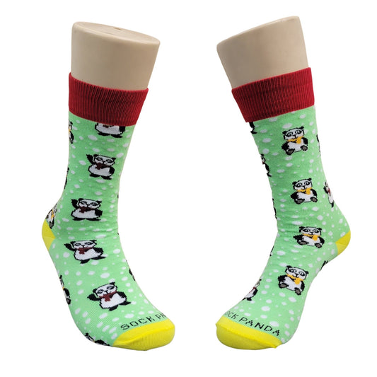 Winter Panda Pattern Socks from the Sock Panda (Adult Small - Shoe Sizes 2 - 5)