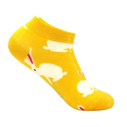Yellow Bunny Socks (Adult Medium - Women's Shoe Sizes 5 - 10)