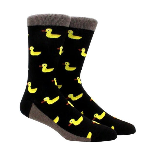 Yellow Duck Pattern Socks from the Sock Panda (Adult Large - Men's Shoe Sizes 8 - 12)