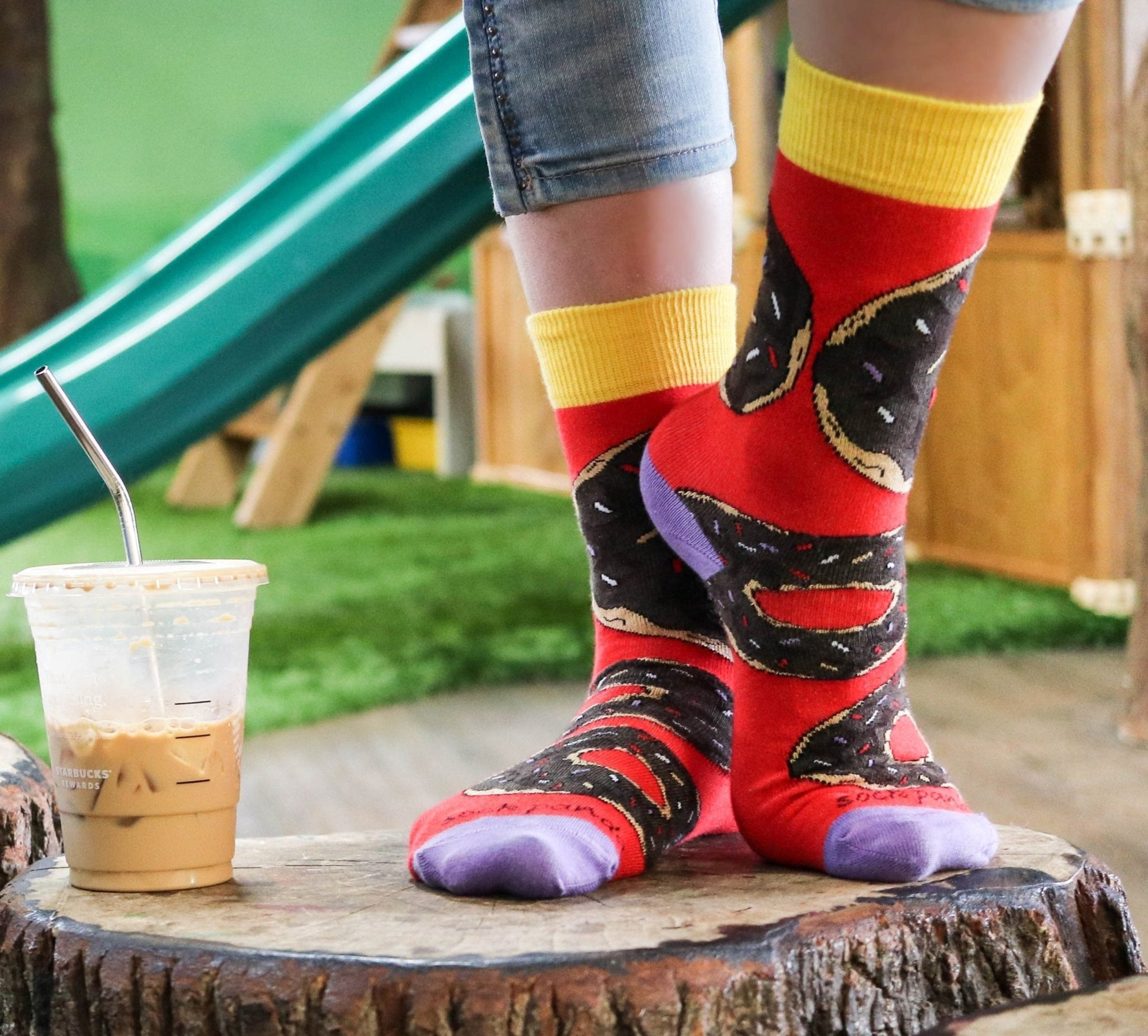 Yummy Delicious Donut Socks from the Sock Panda (Adult Small)